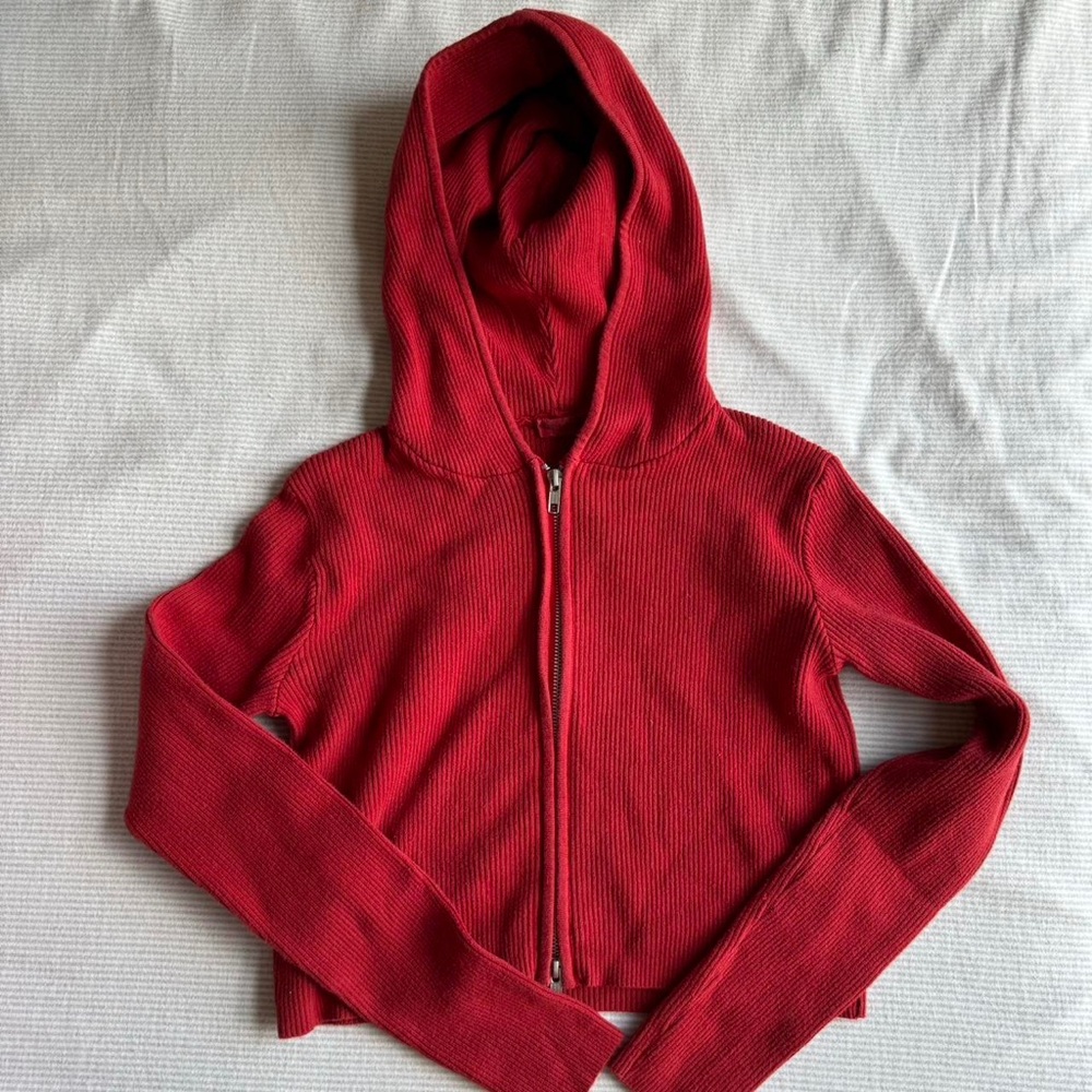 Red Hooded Women's Sweater